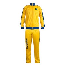 1970's Football Sweden Sverige Yellow Tracksuit Sports Fans Retro Pants Jacket