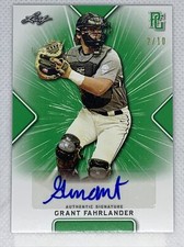 2021 LEAF PERFECT GAME GREEN GRANT FAHRLANDER PAPER RC AUTO # 2/10
