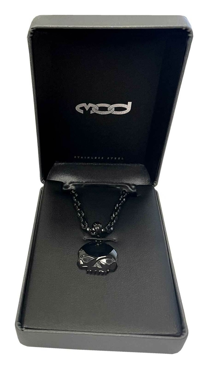 Harley-Davidson Men's Blackout Willie G Skull Necklace