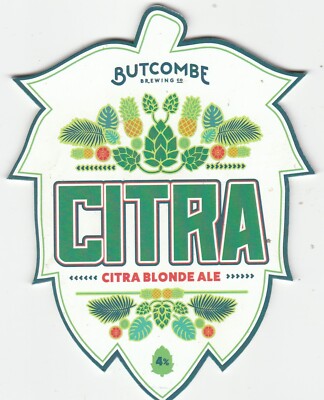 GEBRAUCHTER PUMPENCLIP VORNE - BUTCOMBE BREWING CO - CITRA BLONDE ALE