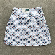 Lady Hagen 17" Tummy Control Golf Skort Women's Size XS Star Plaid Blue America