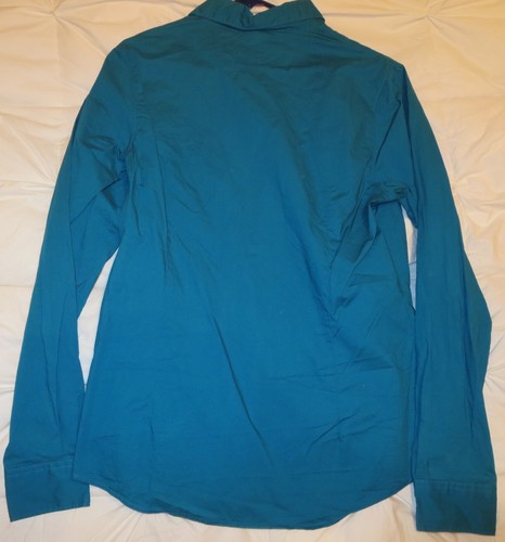 Cinch Juniors Teen Girls Long Sleeve Buttons Western Top Shirt Solid Blue Sz L - Picture 3 of 5