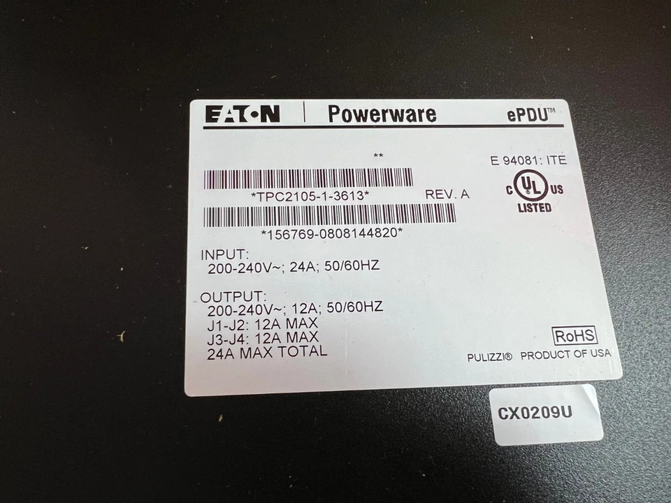 Eaton TPC2105-1-3613 Powerware PULIZZI ePDU 16-Outlet - Image 4 of 4