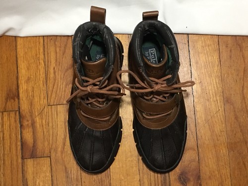 Polo Ralph Lauren Para Hombre Botas de Pato COUNTRY BT II Zapatos Cuero Talla 7D Marrón Usadas en Excelente Condición - Imagen 3 de 12