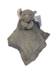 Carters Gray Elephant Baby Lovey Plush Security Blanket Silk Lining Bottom NWT