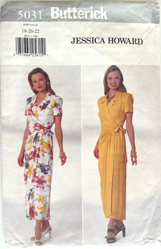 Vestido envolvente falso Butterick Misses de 1990 patrón 5031 talla 18-22 sin cortar - Imagen 1 de 2