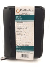 New Vintage Compact Franklin Covey Original Binder Starter Set Black 6.75"x4.25"
