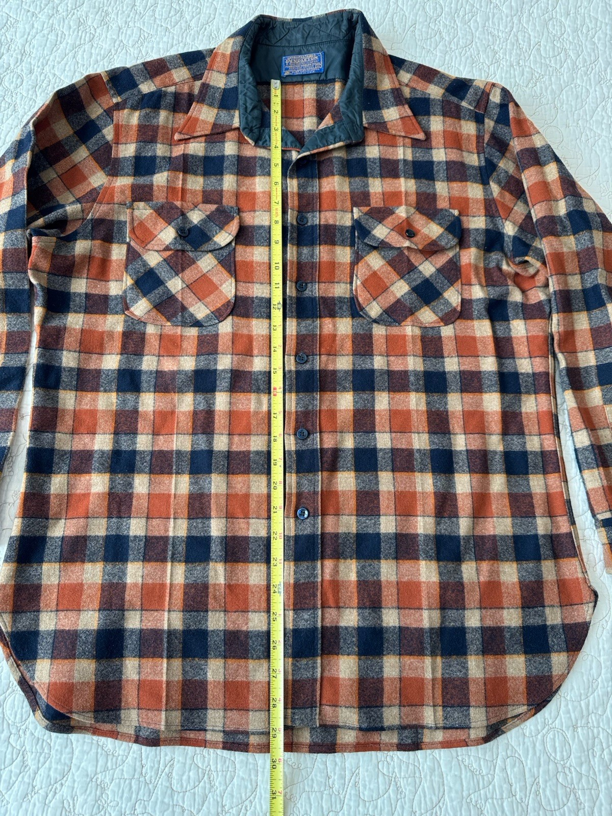 Vtg Pendleton Board Button Shirt Jacket Brown Ora… - image 8