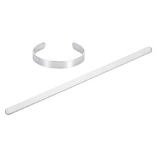 2 Pcs Bracelet Blanks 1/4" x 6" Aluminum Stamping Bangle Blanks, Silver