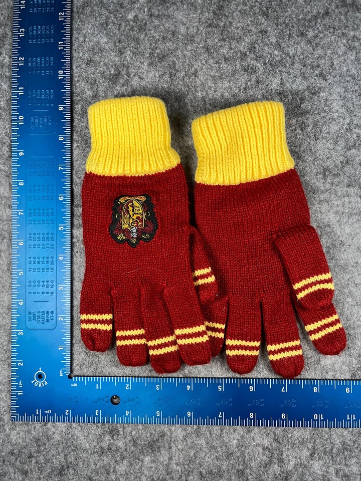 Guantes Harry Potter Adultos Talla Única Rojo Amarillo Tejido 100% Acrílico Cresta Gryffindor Foto 4 de 4