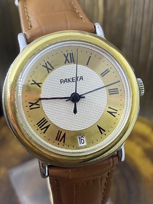 Raketa 2614.N  Vintage Original Soviet Mechanical Watch Side Calendar 80s #9327