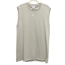 PUMA Women's Essentials Sleeveless Shirt Dress Size L Desert Dust Beige NWT