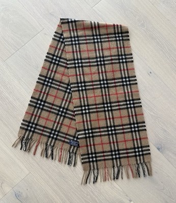 Burberrys Of London Classic Plaid Pattern Scarf Beige, Black, Red Fringe-Harrods