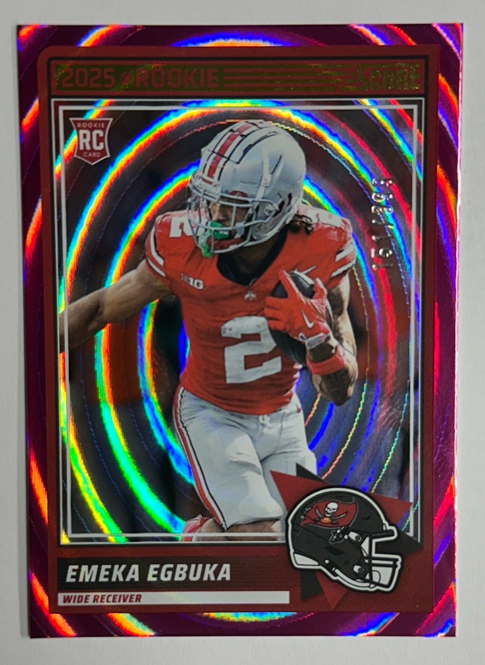 2025 Panini Score Pink Ellipse Emeka Egbuka Rookie 151/399 #2 Buccaneers