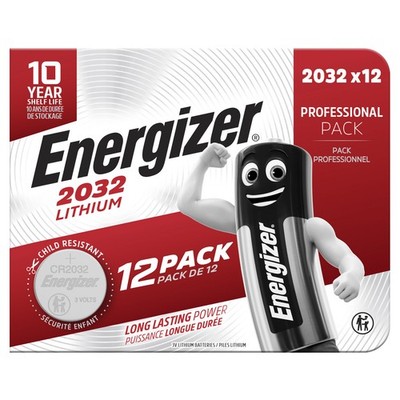 Energizer CR2032 Batterie Lithium 12 Stück Knopfzelle 3V CR-2032 12er Blister