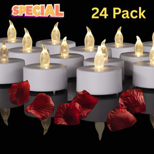 24 Pack LED Tea Lights Battery Operated Flickering Flameless Candles Warm White