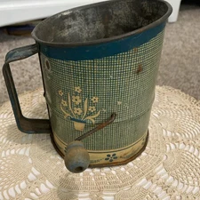 Vintage Bluish Flour Sifter Kitchen Granny Core 