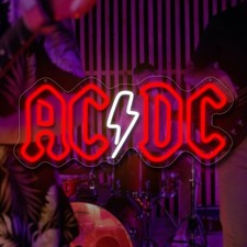 AC/DC Band Neon Sign Music Neon Lights Wall Art Led Neon Sign for Wall Decor