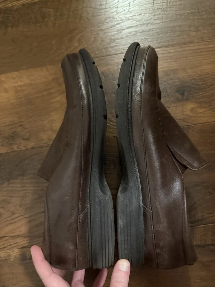 Mocasines sin cordones de cuero marrón Abeo para hombre talla 11 Foto 4 de 4