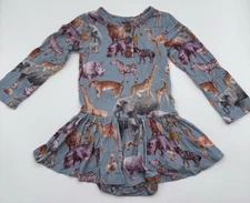 Posh Peanut Twirl Bodysuit Dress Jungle Animals 12-18 Months King of The Jungle