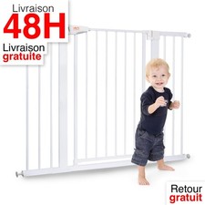 LAOYE Barrière de sécurité escalier sans perçage 76 cm 75-124 cm Blanc