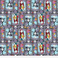 Nightmare Before Christmas Cotton Jack and Sally Halloween By The Yard