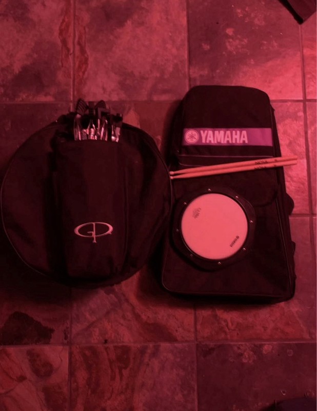 Yamaha Bell Kit with Snare Drum, Practice Pad, Drum Sticks, and Carry Bags