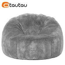 Faux Fur Fluffy Beanbag Chair Seat No Filler Plush Soft Cover Lounge Indoor Room