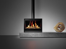 Poêle à gaz design neuf. Énergie B. Puissance 5 Kw. Garantie 10 ans.