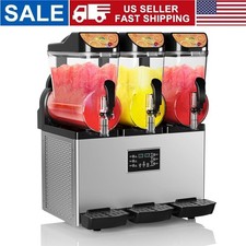 Commercial Slushy Machine 45 L/11.8 gal 3-Flavor Frozen Drink Margarita Machine