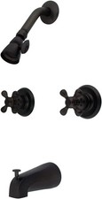 Kingston Brass KB245AX Two Cross Handle Tub Shower Faucet Oil-Rubbed Bronze
