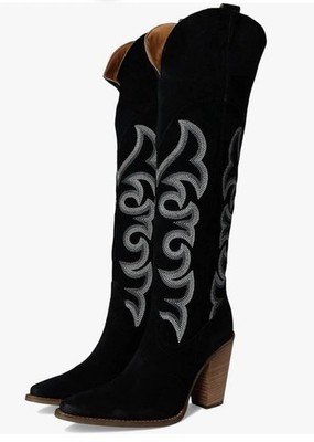 Dingo Womens Primadonna Embroidered Snip Toe Zippered Casual Boots-Over Knee 9.5
