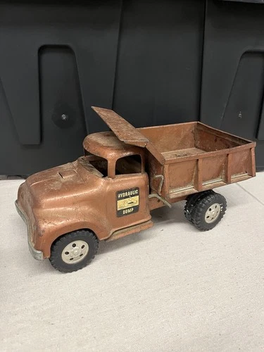 Vintage Tonka Hydraulic Dump Truck Pressed Steel Toy Bronze