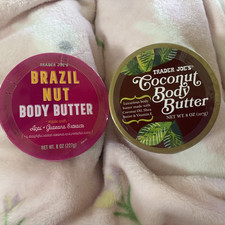 Lot x 2 Trader Joe's Body Butter 8 oz Jars Brazil Nut Coconut NEW Sealed