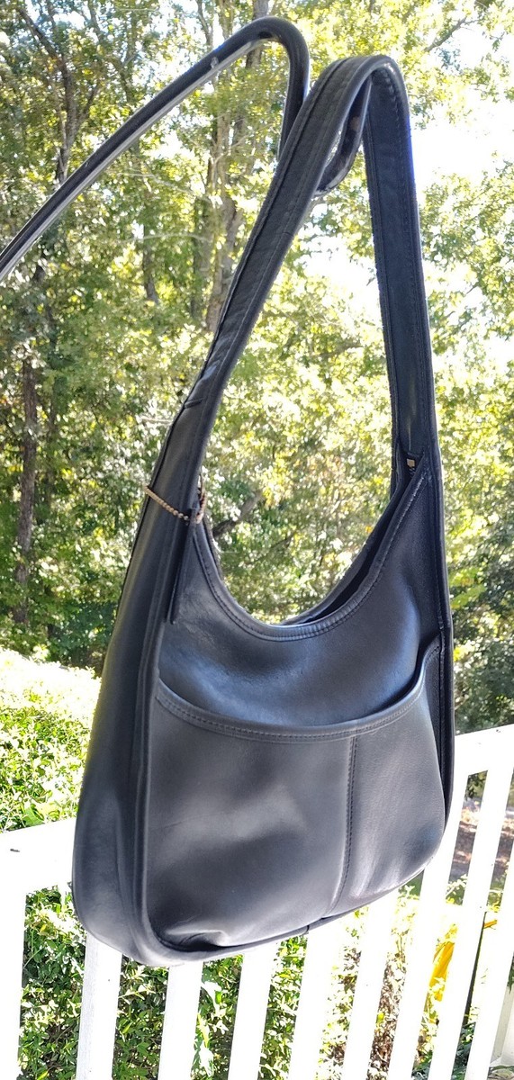 Coach MEDIUM D8C 9033 Vintage Black Leather Ergo Shoulder Bag | eBay