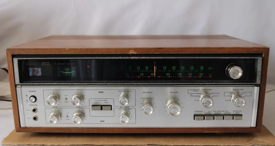 VINTAGE SANSUI QRX-3500 4-CHANNEL RECEIVER TESTED & WORKING GOOD BUT SOLD AS-IS - Image 3 of 4
