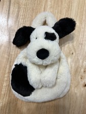 Jellycat Bashful Black and Cream Puppy Bag Excellent Condition