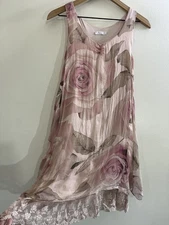 Cottage Romantic Coquette Fairy Garden Roses Dress M Dainty Whimsical Victorian