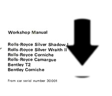 ROLLS ROYCE SILVER SHADOW II / WRAITH II / OFFICINA CORNICHE 1977 - 1980 TSD4200