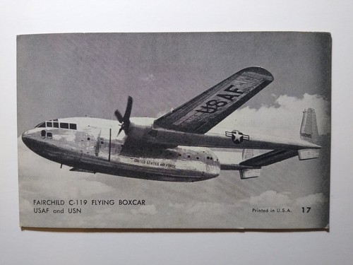 Fairchild C-119 Flying Boxcar Postcard USAF USN Military Aircraft #17 Arcade