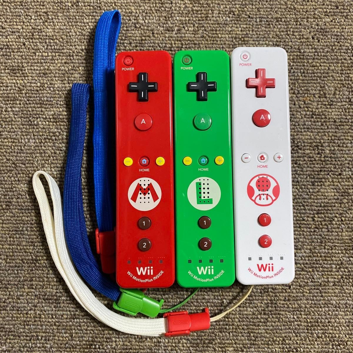 Nintendo Wii Remote Controller Motion Plus Mario Luigi Toad 3 Set