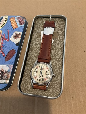 Fossil Men Watch Limited Edition Silver Stainless Steel Brown Leather LE9403