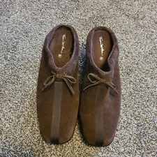 Thom McAn Womens 8.5 Brown Suede Slip On Clogs Shoes