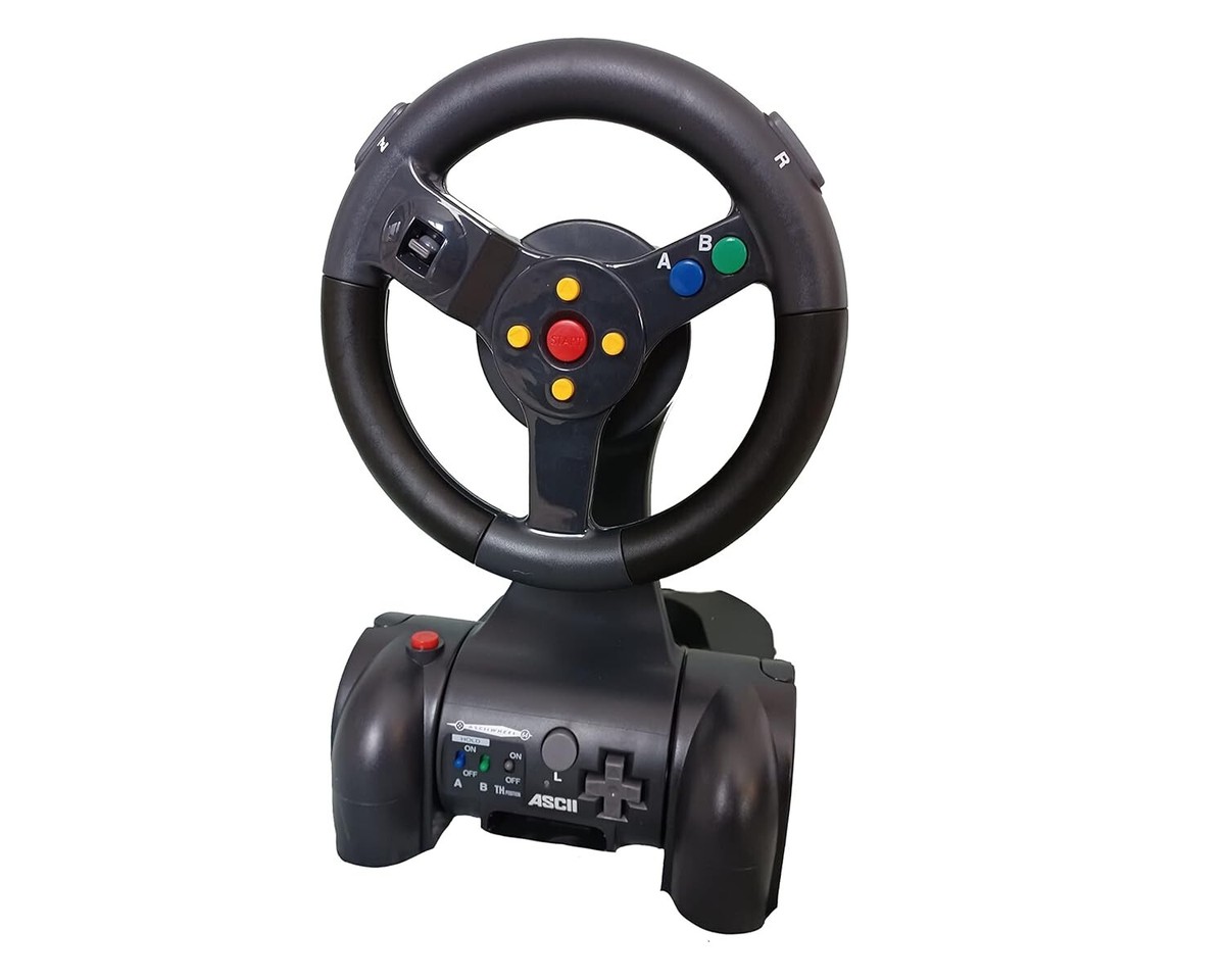 NEW ASCII DRIVING RACING STEERING WHEEL CONTROLLER FOR N64