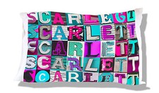 SCARLETT Personalized Pillowcase featuring PINK, BLUE & PURPLE sign letters