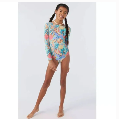 O'Neill Girl's Long Sleeve Paddlesuit One Piece Size 5 Swimsuit Surf Suit NEW - Picture 3 of 7