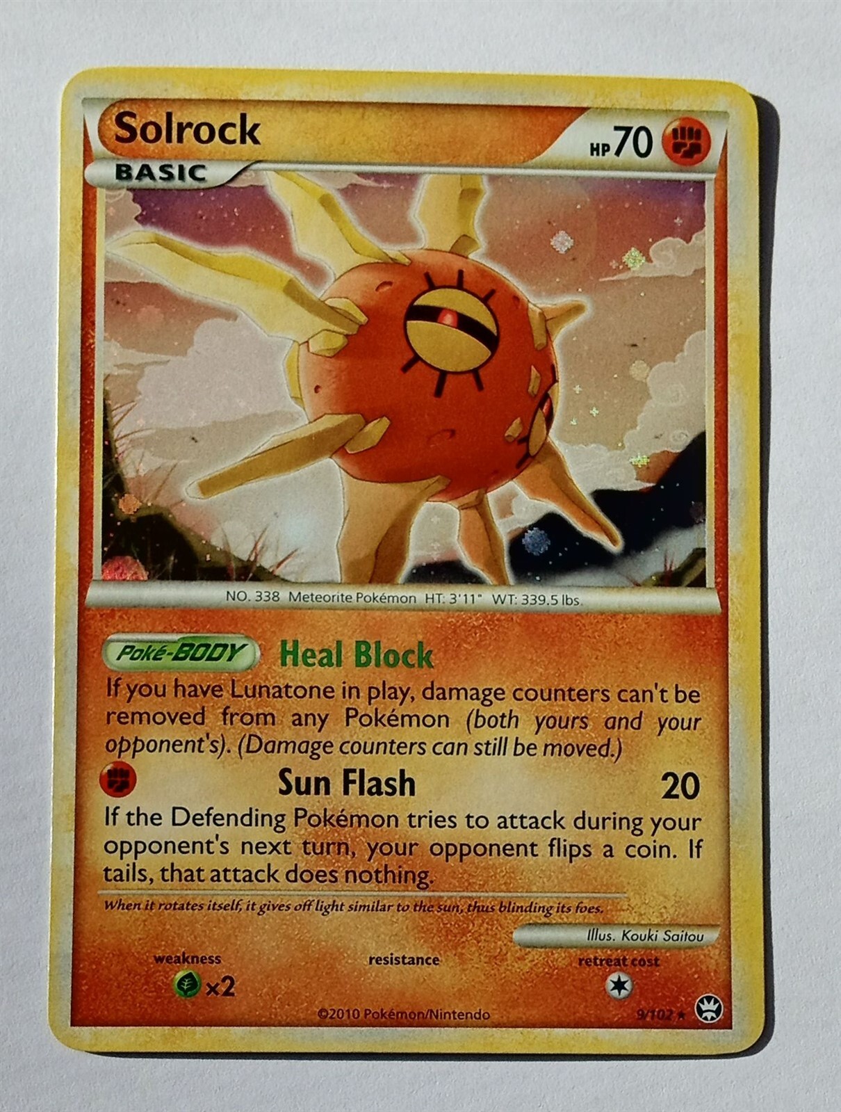 Pokemon - Solrock - Triumphant 9/102 - Cosmos Holo Rare - NM