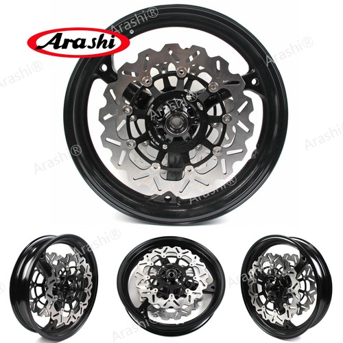 For Honda CBR600RR PC40 2007 - 2015 Arashi Black Front Wheel Rim and Brake Rotor