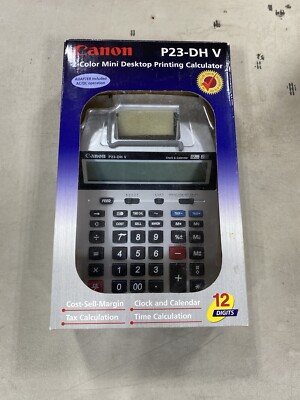 New Canon P23-DH V 2 Color Printing Mini Desktop 12 Digits Calculator NIB SH