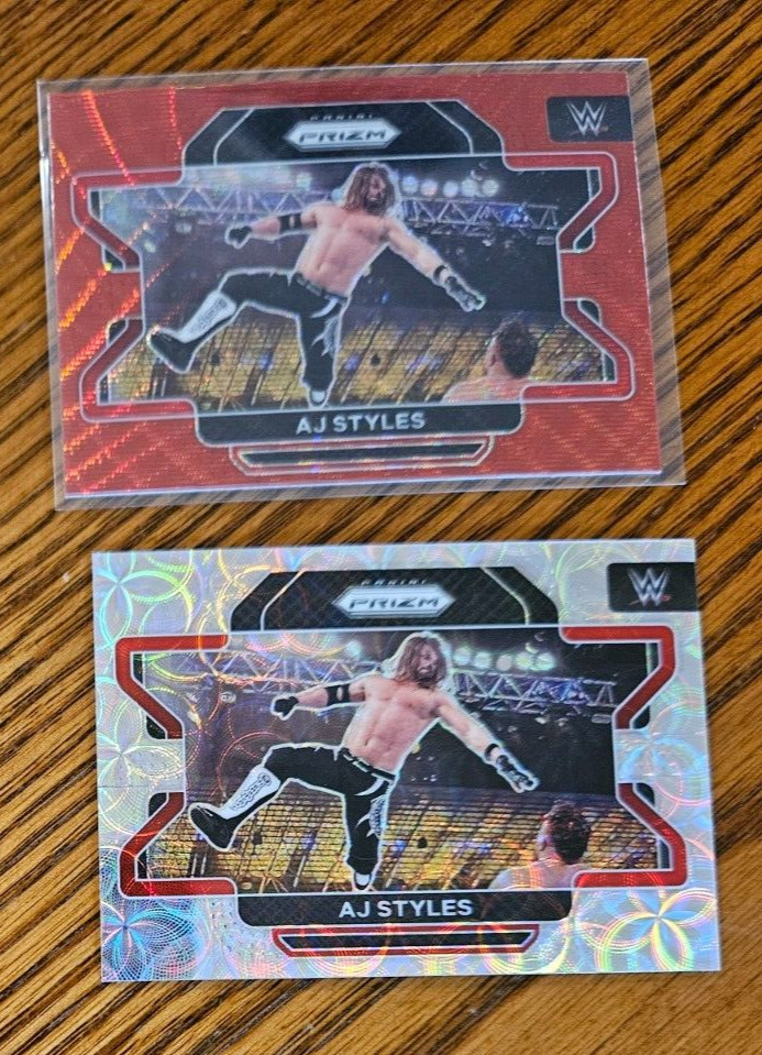 AJ Styles WWE RAW -2022 Panini Prizm Scope #/189 + Red Wave Prizm No.7
